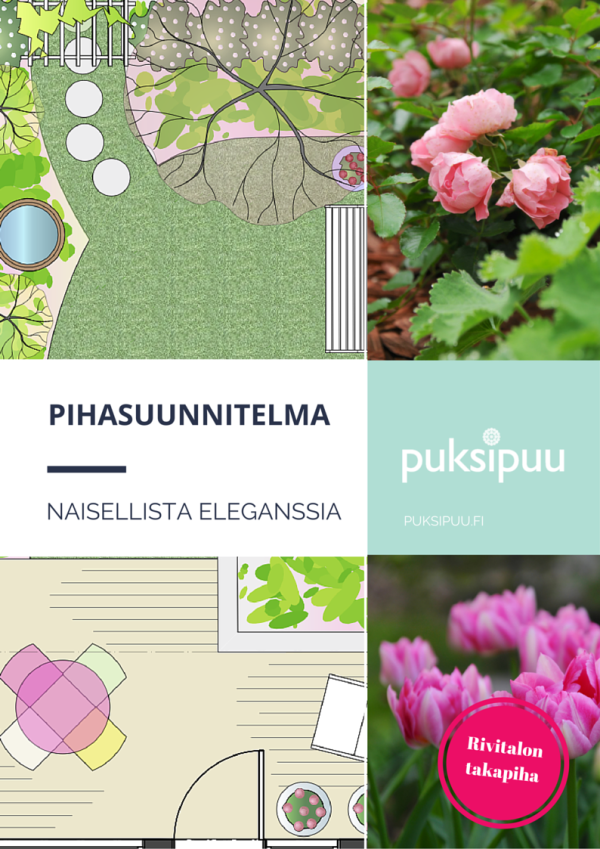Naisellista eleganssia Valmis piha- ja istutussuunnitelma