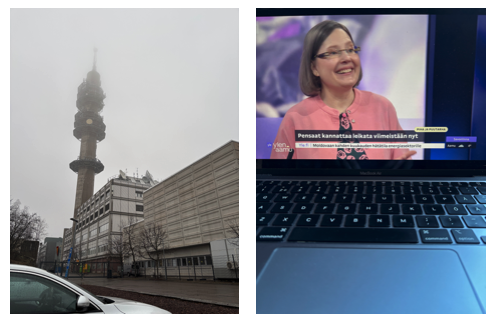 Pasilassa puhumassa Ylen aamussa ensi kesän puutarhatrendeistä